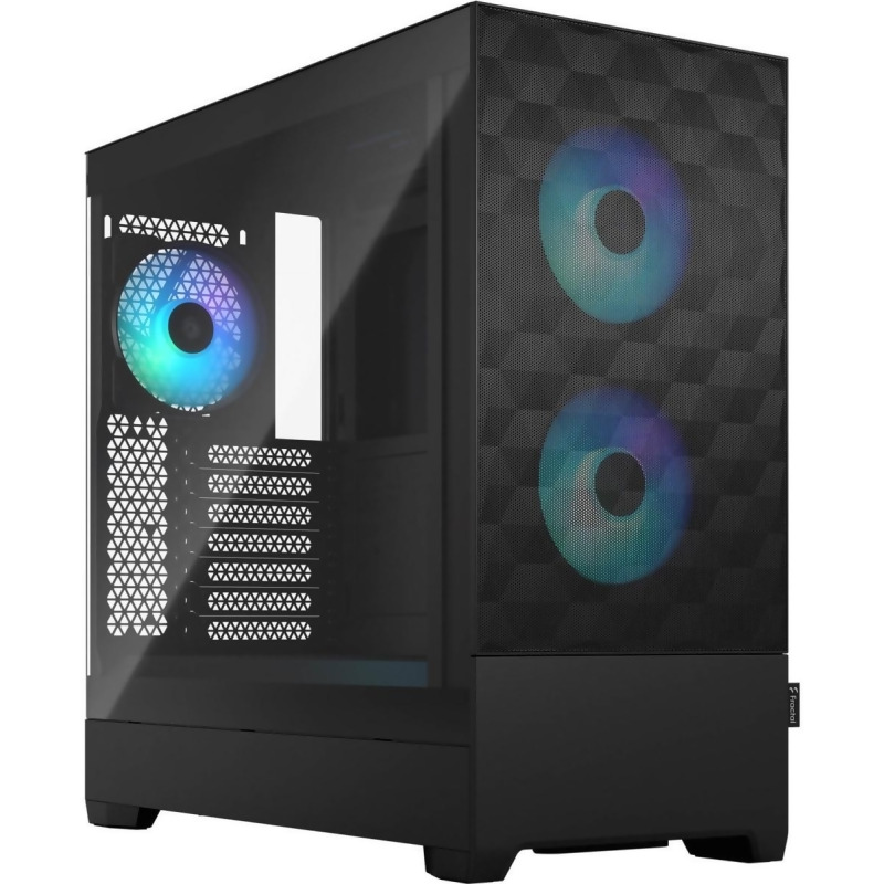 Fractal Design FD-C-POR1A-06 MidTower Pop Air RGB Tempered Glass ATX  High-Airflow Computer Case, Black & Clear