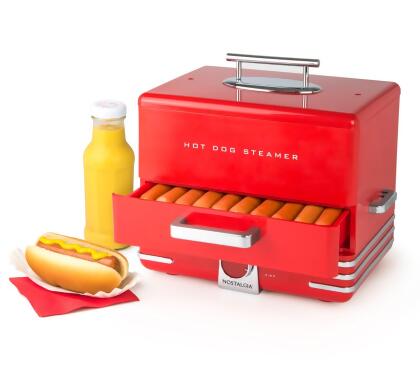 Nostalgia NHDS206RD Hot Dog Steamer, Red 