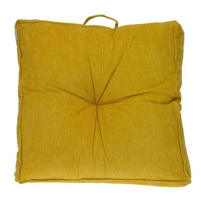 HomeRoots 402731 Corduroy Styled Yellow Tufted Floor Pillow 