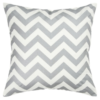 HomeRoots 403188 Silver & Ivory Chevron Down Filled Throw Pillow 