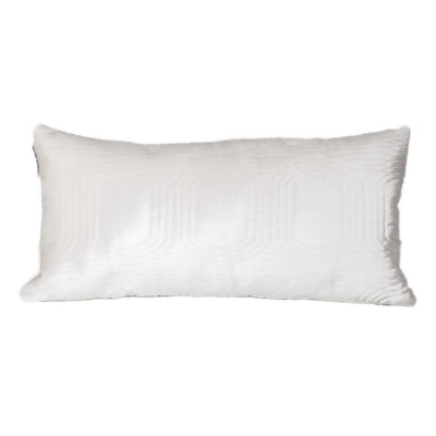 HomeRoots 402893 Quilted Velvet White Lumbar Throw Pillow 