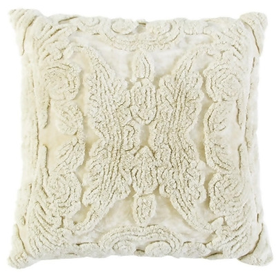 HomeRoots 403464 Ivory Botanical Tufted Pattern Throw Pillow 