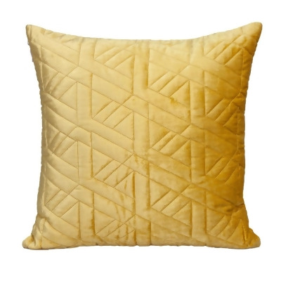 HomeRoots 402904 Yellow Velvet Quilted Throw Pillow 