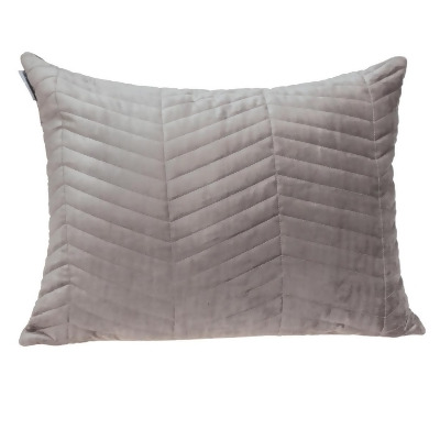 HomeRoots 402788 Taupe Quilted Velvet Zig Zag Decorative Lumbar Pillow 