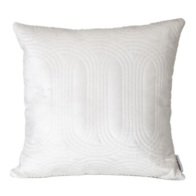 HomeRoots 402892 Quilted Velvet White Square Throw Pillow 