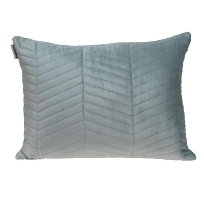 HomeRoots 402789 Gray Quilted Velvet Zig Zag Decorative Lumbar Pillow 