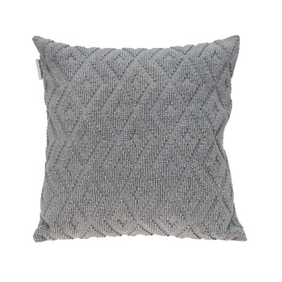 HomeRoots 402717 Jacquard Diamond Pattern Decorative Gray Throw Pillow 
