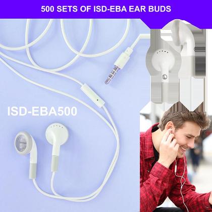 HamiltonBuhl ISD-EBA500 Ear Buds with In-Line Microphone - 500 Piece 
