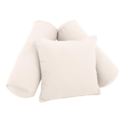 Blazing Needles 9816-CD-S3-TW-EG Double-Corded Solid Twill Throw Pillows with Inserts, Natural - Set of 3 
