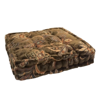Blazing Needles 20-SQ-JCH-CO-34 20 in. Square Floor Pillow with 4 Buttons, 0.38 in. Cotton Welt Cording & Carry Handle, Brown Floral 