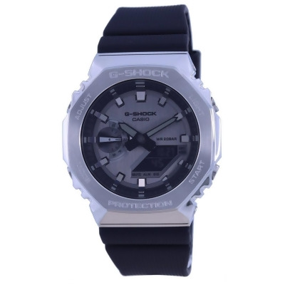 Casio GM-2100-1A G-Shock Metal Covered Analog Digital Resin Strap 200M Mens Watch, Black 