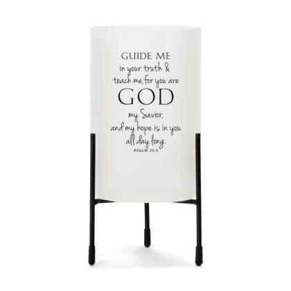 Dicksons HGC16SW Hurricane Candleholder Guide Me Ps.25:5 