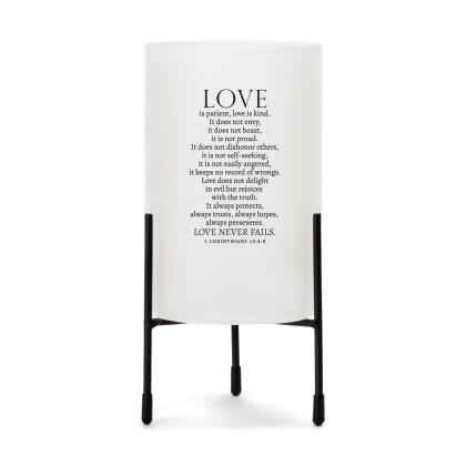 Dicksons HGC15SW Hurricane Candleholder Love 1Cor.13:4-5 