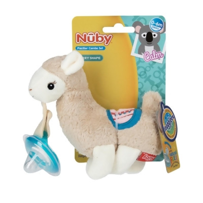 Nuby 2362506 Natural Cherry Shape Nuby Plush Llama Pacifinder Baby Teether, Case of 12 