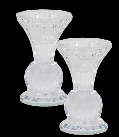 Schonfeld Collection 16285 4 in. Crystal Candlesticks 