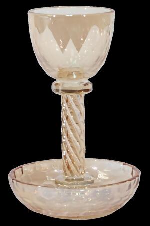 Schonfeld Collection 182900 6 in. Crystal Gold Kiddush Cup with Tray 