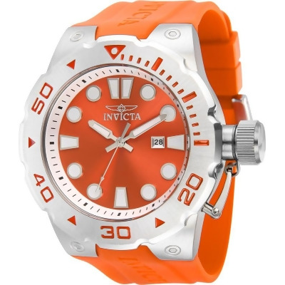 Invicta 36997 51 in. Dia. 32 mm Mens Pro Diver Quartz 3 Hand Red, Orange Dial Watch 