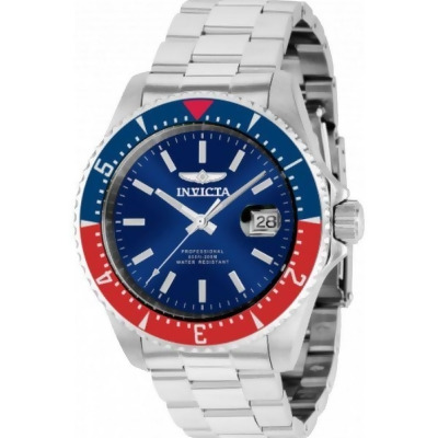 Invicta 36784 44 in. Dia. 22 mm Mens Pro Diver Automatic 3 Hand Blue Dial Watch 