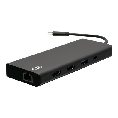 C2G C2G54488 4K USB C Dual Monitor Dock - HDMI, Ethernet, USB - 3.5 mm & 60W Power - Black 