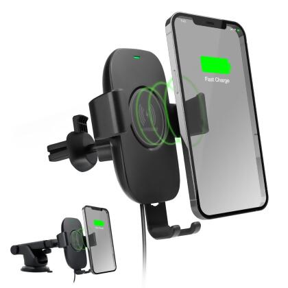 Hypercel 15642-HYP HyperGear Gravity 15W Wireless Fast Charge Mount - Hands-Free (15642-HYP) Black