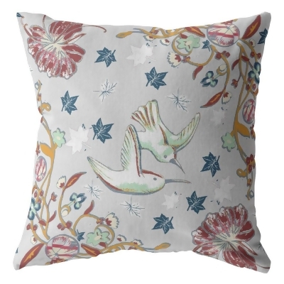 HomeRoots 413106 18 in. Gray Bird Decorative Suede Throw Pillow 