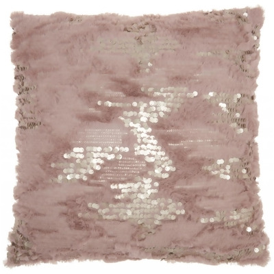 HomeRoots 386439 Sequined Blush Accent Throw Pillow 