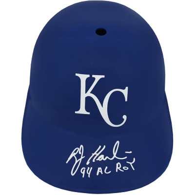 Schwartz Sports Memorabilia HAMBTH100 Bob Hamelin Signed Kansas City Royals Replica Souvenir Batting MLB Helmet with 94 AL Roy Inscription 
