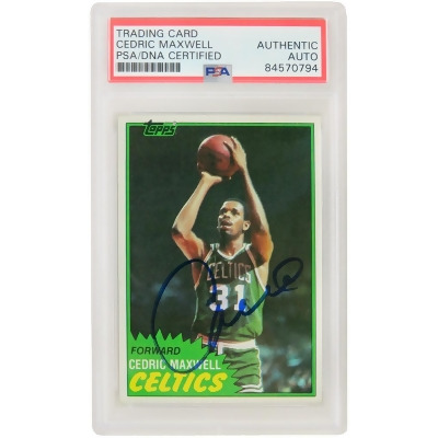 Schwartz Sports Memorabilia MAXCAR201 Cedric Maxwell Signed Boston Celtics 1981-82 Topps NBA Basketball Card with No.5 PSA Encapsulated 