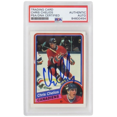 Schwartz Sports Memorabilia CHECAR402 Chris Chelios Signed Montreal Canadiens 1984 O-Pee-Chee Rookie NHL Hockey Card with No.259 PSA-DNA Encapsulated 