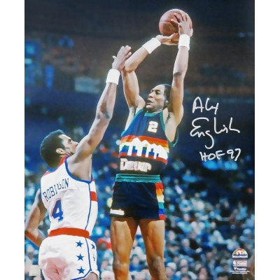 Schwartz Sports Memorabilia ENG16P200 16 x 20 in. Alex English Signed Denver Nuggets NBA Action Photo with HOF 97 Inscription 