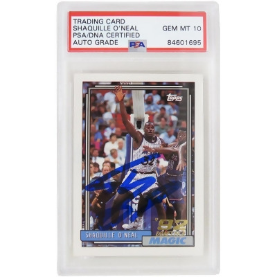 Schwartz Sports Memorabilia ONECAR230 Shaquille O Neal Signed Orlando Magic 1992-1993 Topps NBA Rookie Card with No.362 - PSA-DNA & Auto Grade 10 