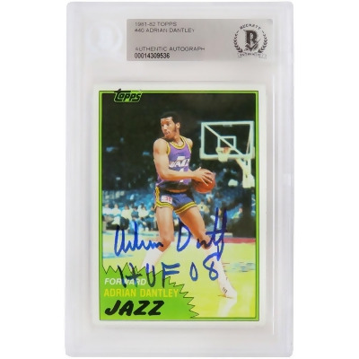 Schwartz Sports Memorabilia DANCAR212 Adrian Dantley Signed Utah Jazz 1981-82 Topps NBA Basketball Card with No.40 HOF 08 Inscription - Beckett Encapsulated 