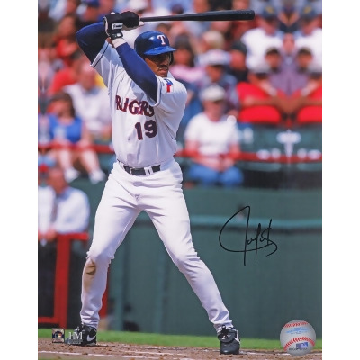 Schwartz Sports Memorabilia GON08P110 8 x 10 in. Juan Gonzalez Signed Texas Rangers Batting MLB Action Photo 