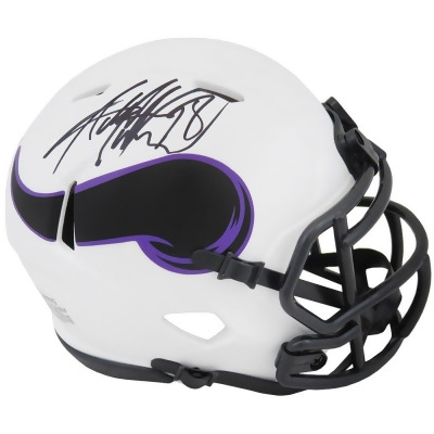 Schwartz Sports Memorabilia PETMIN305 Adrian Peterson Signed Minnesota Vikings Lunar Eclipse Riddell Speed NFL Mini Helmet 