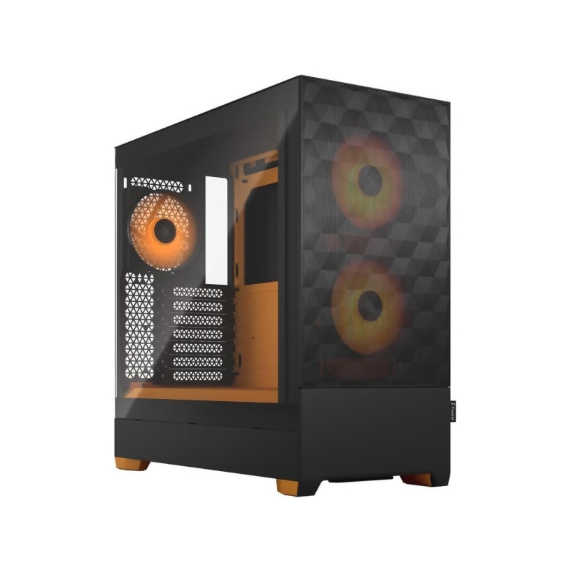 Fractal Design FD-C-POR1A-05 MidTower Pop Air RGB Tempered Glass ATX  High-Airflow Computer Case, Black & Orange