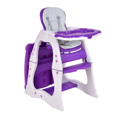 Total Tactic BB4640PU 3-in-1 Infant Table & Set Baby High Chair, Purple 