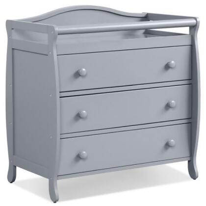 Total Tactic BB5762GR Baby Changing Table Infant Diaper with 3 Drawer & Safety Belt, Gray