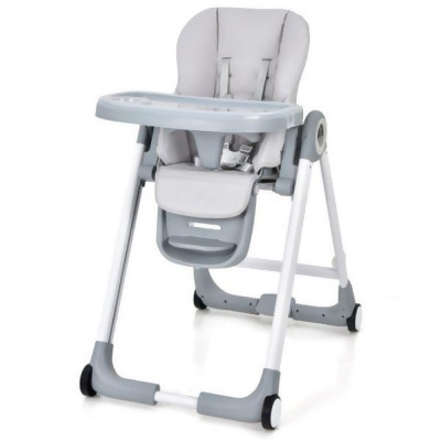 Total Tactic AD10009GR Baby Folding Convertible High Chair with Wheels & Adjustable Height, Gray 