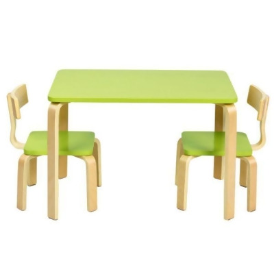 Total Tactic HW63872GN Kids Wooden Activity Table & 2 Chair Set, Green - 3 Piece 