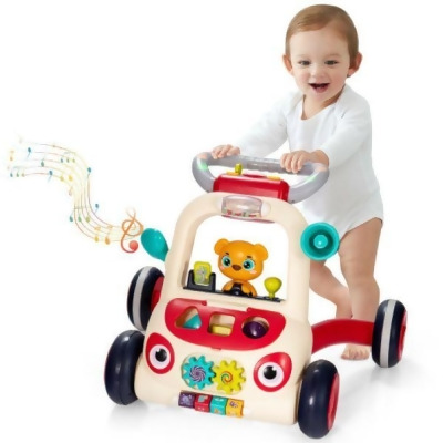 Total Tactic BC10065 2-in-1 Sit-to-Stand Baby Push Walker with Music & Light 