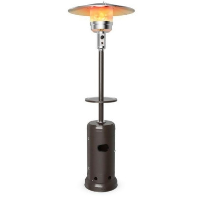Total Tactic HW61848CP Outdoor Heater Propane Standing LP Gas Steel with Table & Wheel, Brown 