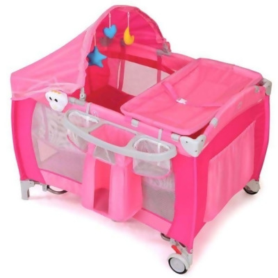 Total Tactic BB0491PI Foldable Baby Crib Playpen with Mosquito Net & Bag, Pink 