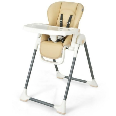 Total Tactic AD10005BE Foldable Baby High Chair with Double Removable Trays & Book Holder, Beige 