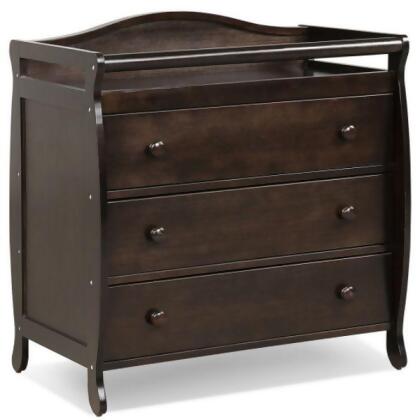 Total Tactic BB5762BN Baby Changing Table Infant Diaper with 3 Drawer & Safety Belt, Brown