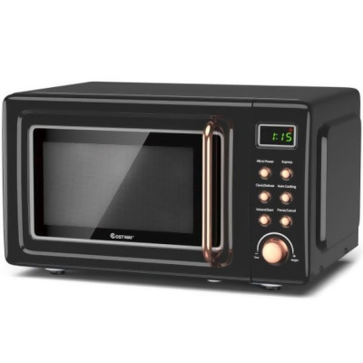Total Tactic EP23853GD 700W Retro Countertop Microwave Oven with 5 Micro Power & Auto Cooking Function, Golden 