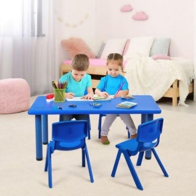 Total Tactic HW64567BL Kids Plastic Rectangular Learn & Play Table, Blue 