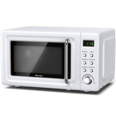 Total Tactic EP23853WH 700W Retro Countertop Microwave Oven with 5 Micro Power & Auto Cooking Function, White 