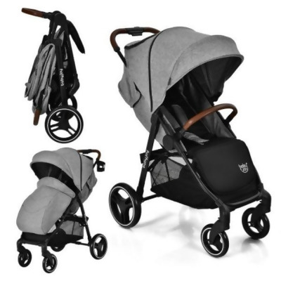 Total Tactic BC10019GR 5-Point Harness Lightweight Infant Stroller with Foot Cover & Adjustable Backrest, Gray 