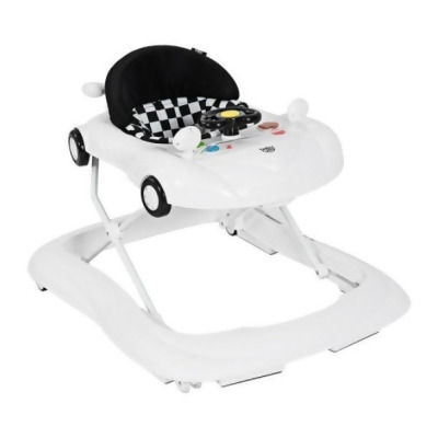 Total Tactic BB5485WH 2-in-1 Foldable Baby Walker with Music Player & Lights, White 