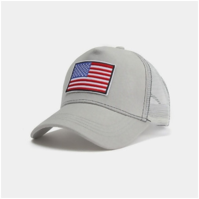 JupiterGear JG-HAT1-WHT-RWB American Flag Trucker Hat with Adjustable Strap - Breathable & Unisex (JG-HAT1-WHT-RWB) Grey 